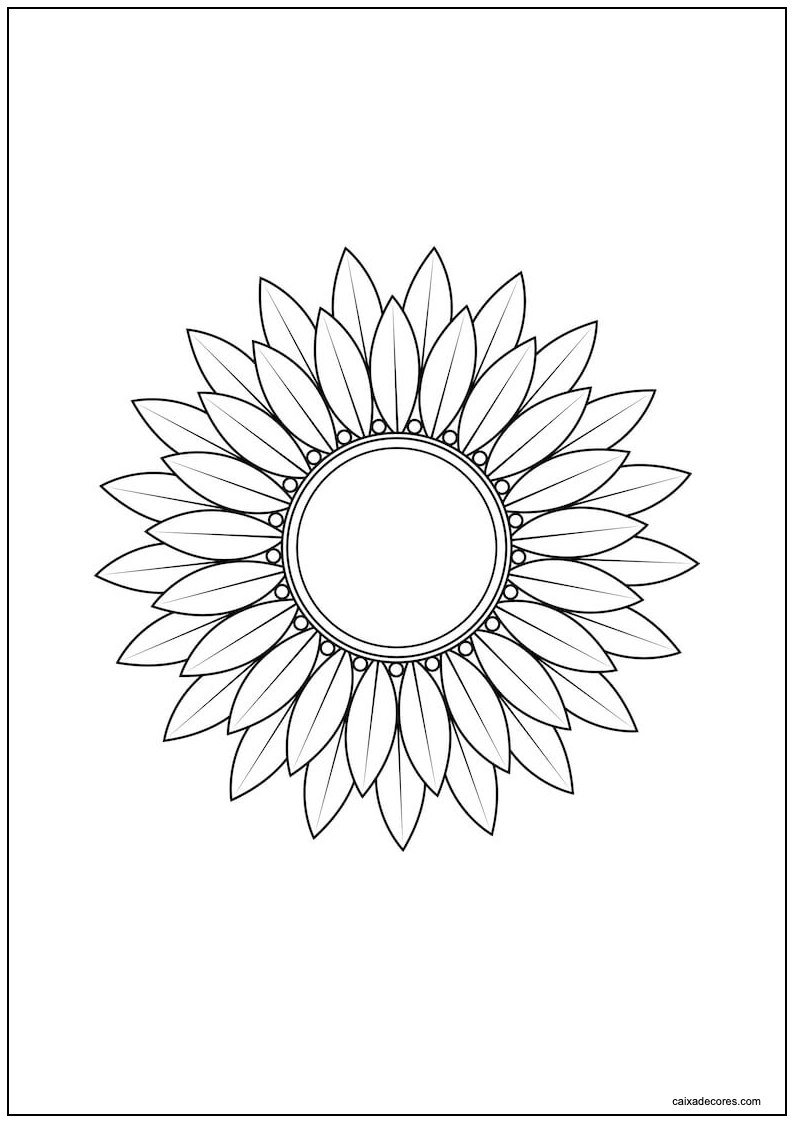 Desenho de flor para colorir e imprimir