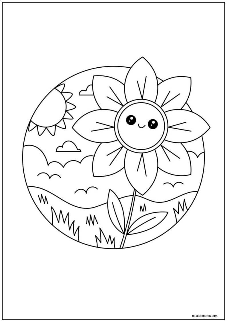 Desenho de flor para colorir
