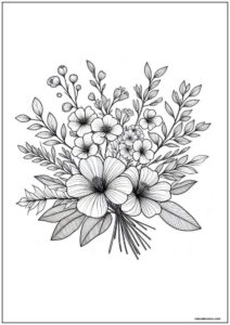 Desenho de flores para imprimir e colorir