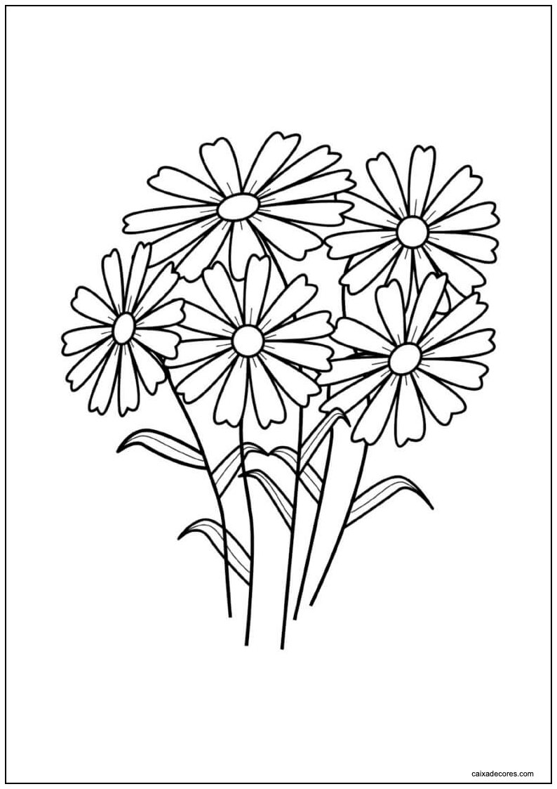 Desenho de margaridas para imprimir