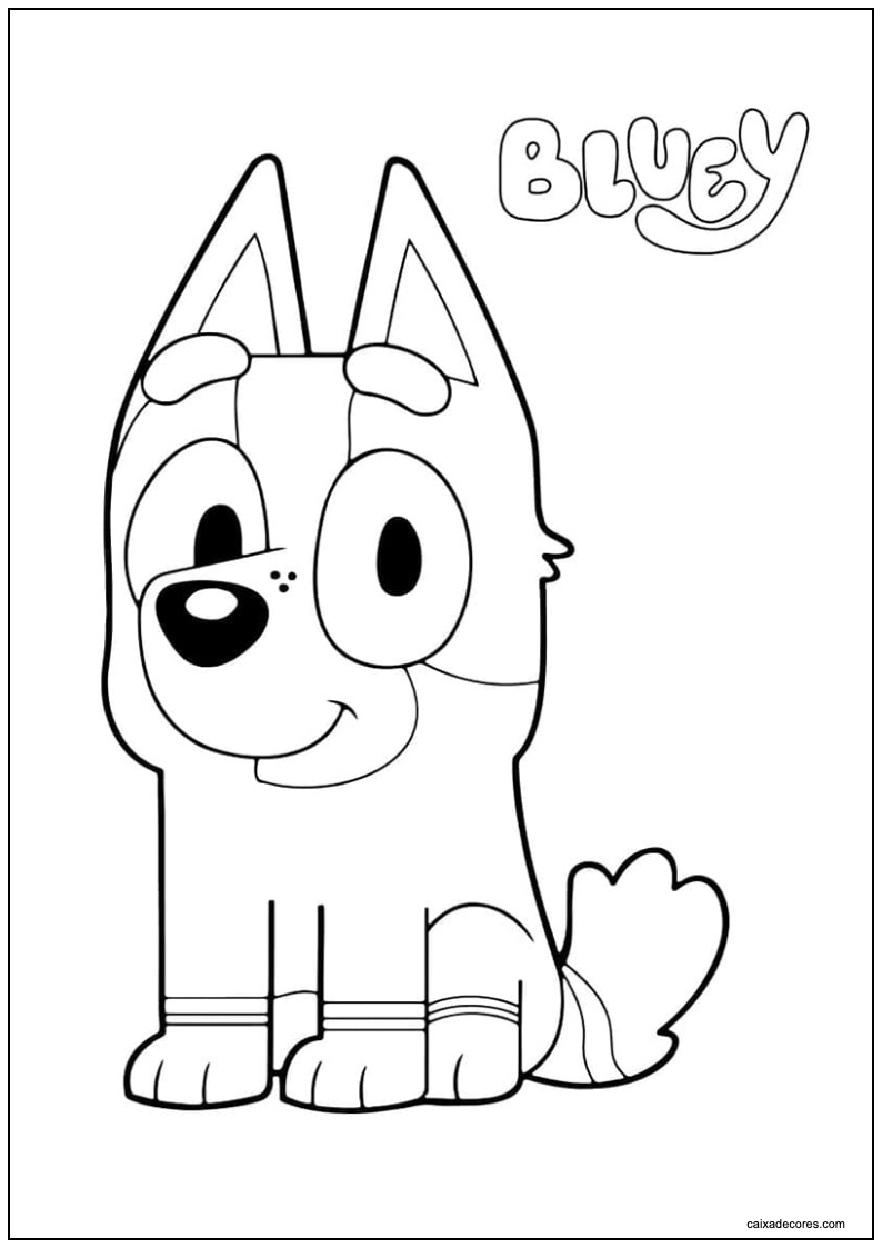 Desenho do bluey sentado para imprimir