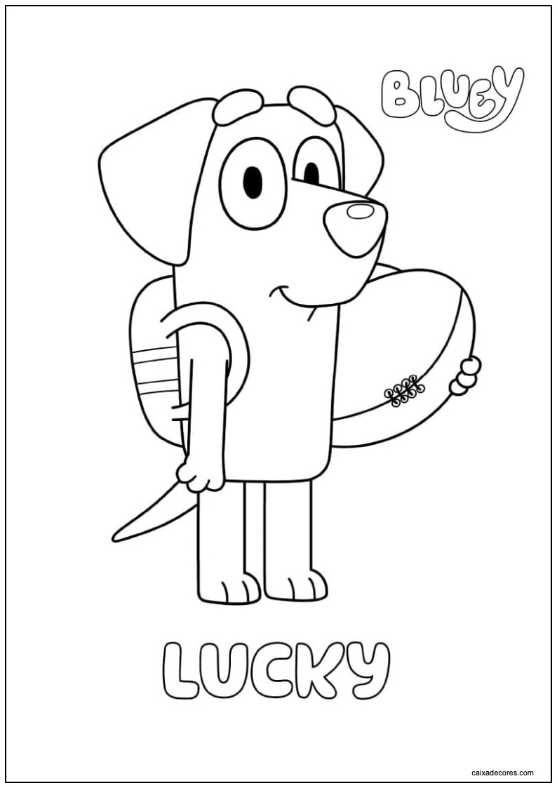 Desenho do lucky com bola para colorir