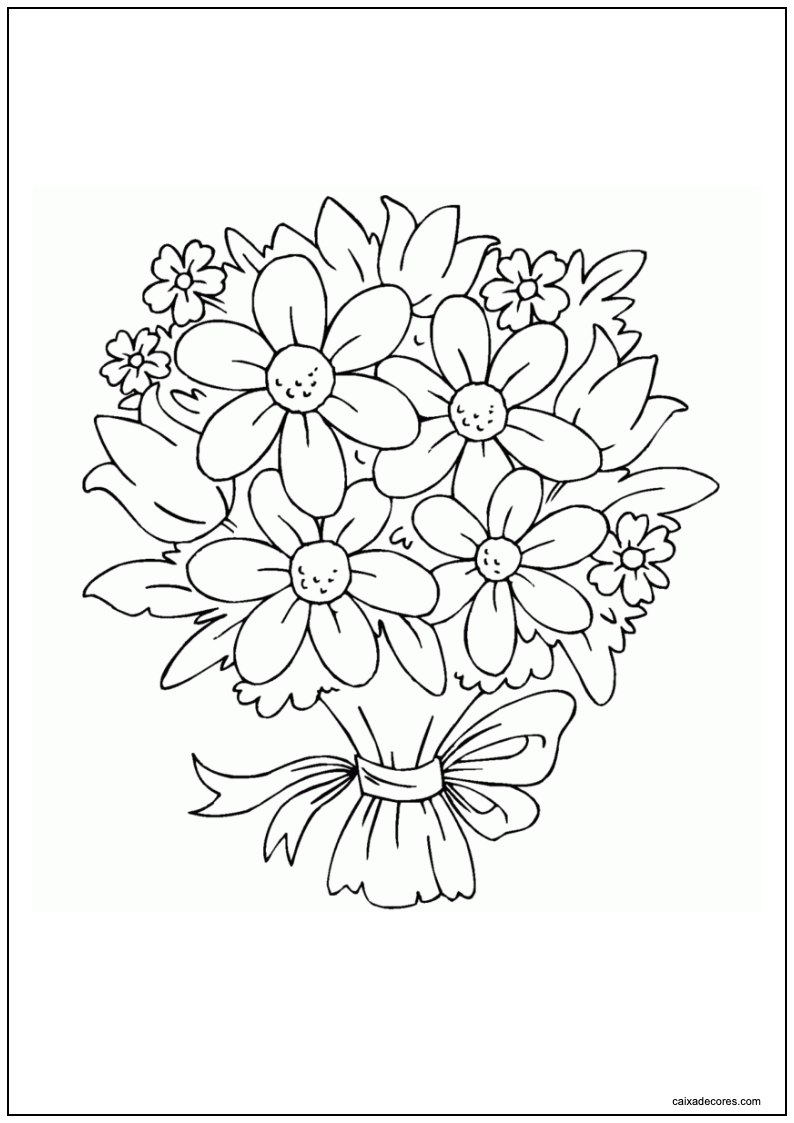 Desenho ramo de flores para imprimir