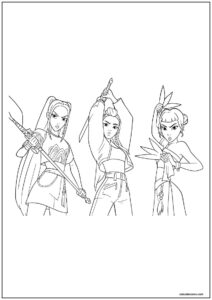Guerreiras do kpop para colorir pdf