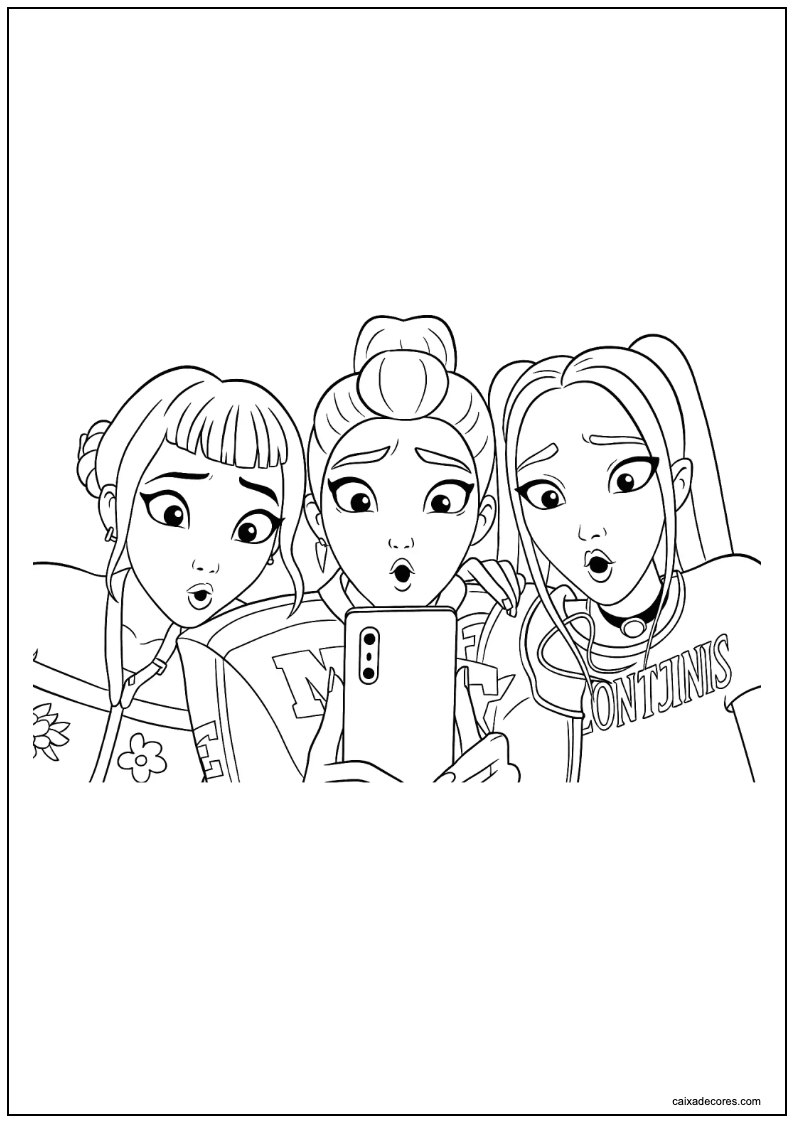 Guerreiras do kpop surpreendidas para colorir