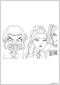 Guerreiras do kpop zangadas para colorir