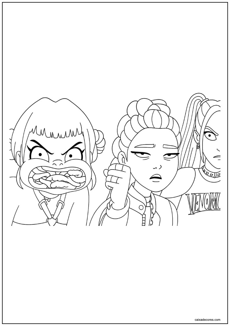 Guerreiras do kpop zangadas para colorir