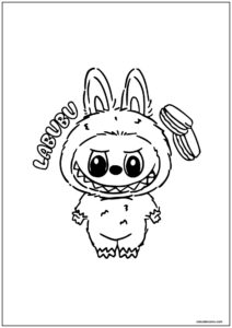 Labubu com texto para imprimir