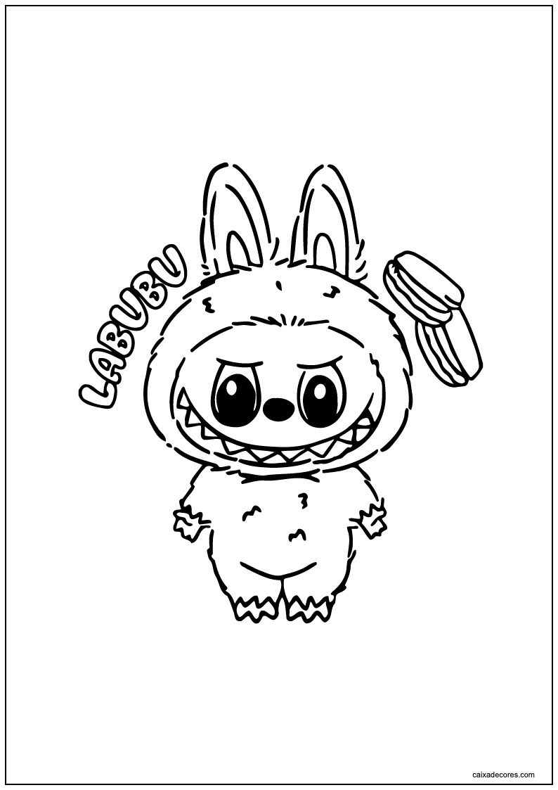 Labubu com texto para imprimir