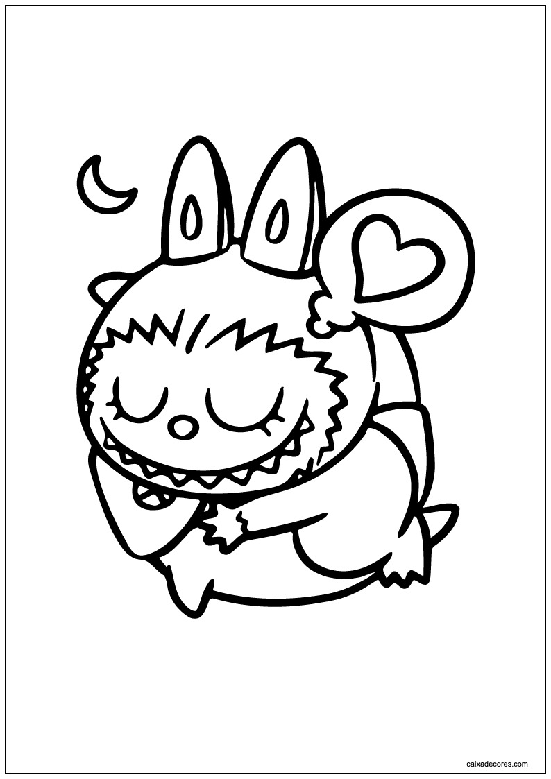 Labubu dormindo para imprimir