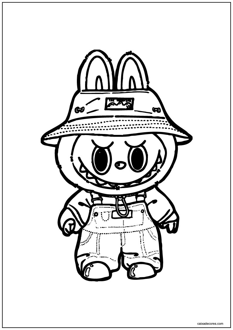 Labubu explorador para imprimir