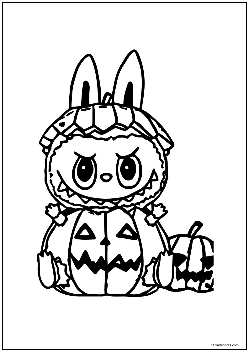 Labubu halloween para colorir