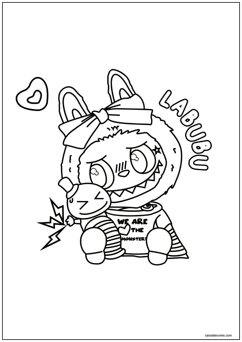 Labubu jogando para colorir