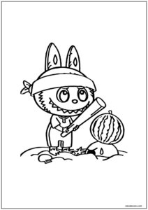 Labubu jogando para imprimir