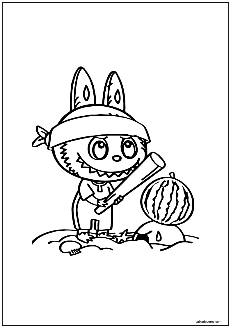 Labubu jogando para imprimir