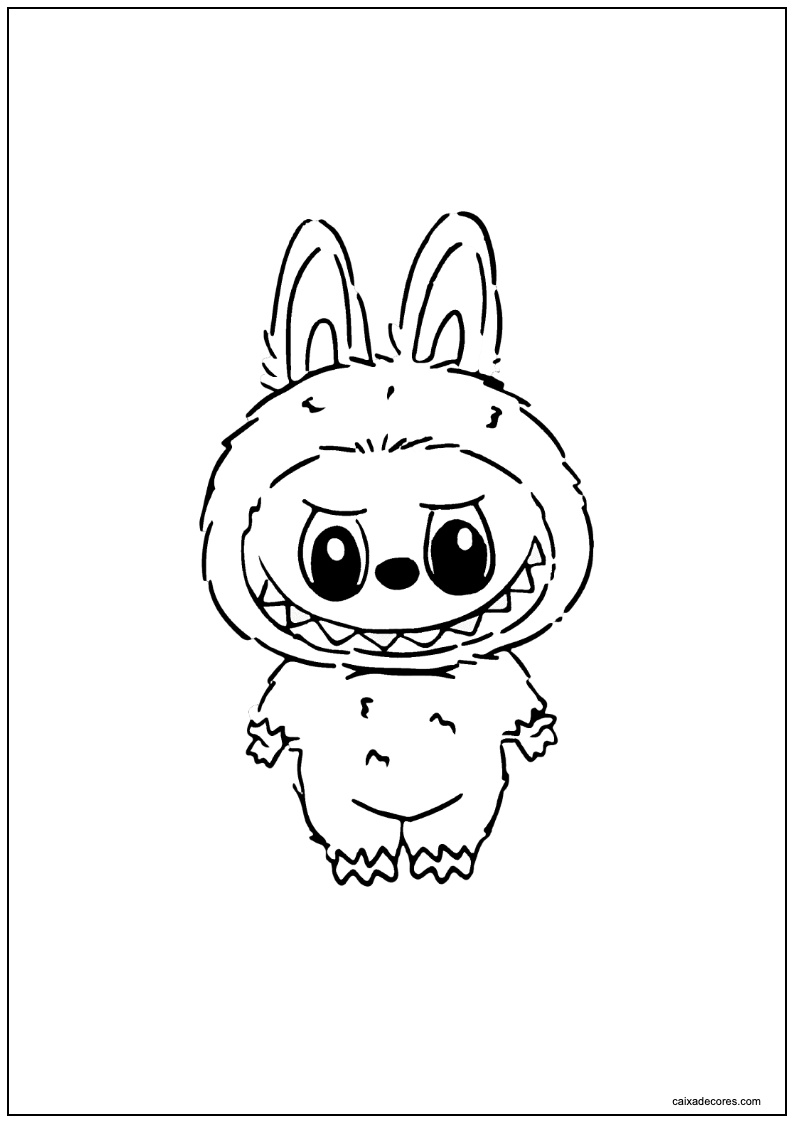 Labubu sorrindo para imprimir