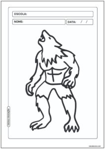 Lobisomem para colorir na escola