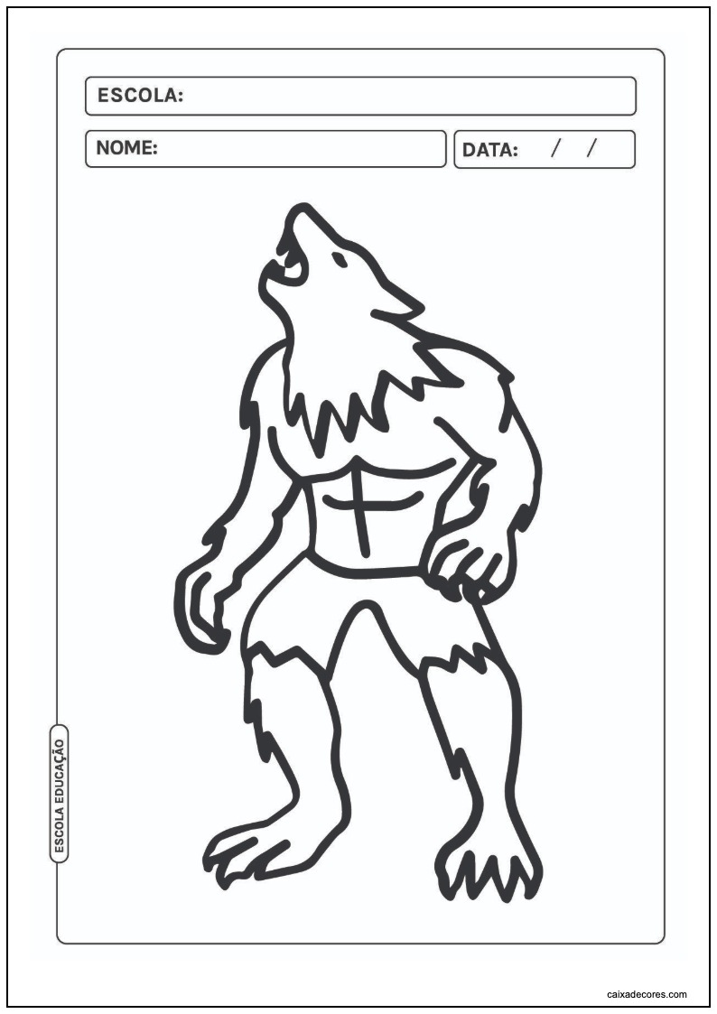 Lobisomem para colorir na escola
