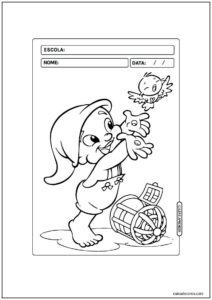 Saci-Pererê para colorir na escola