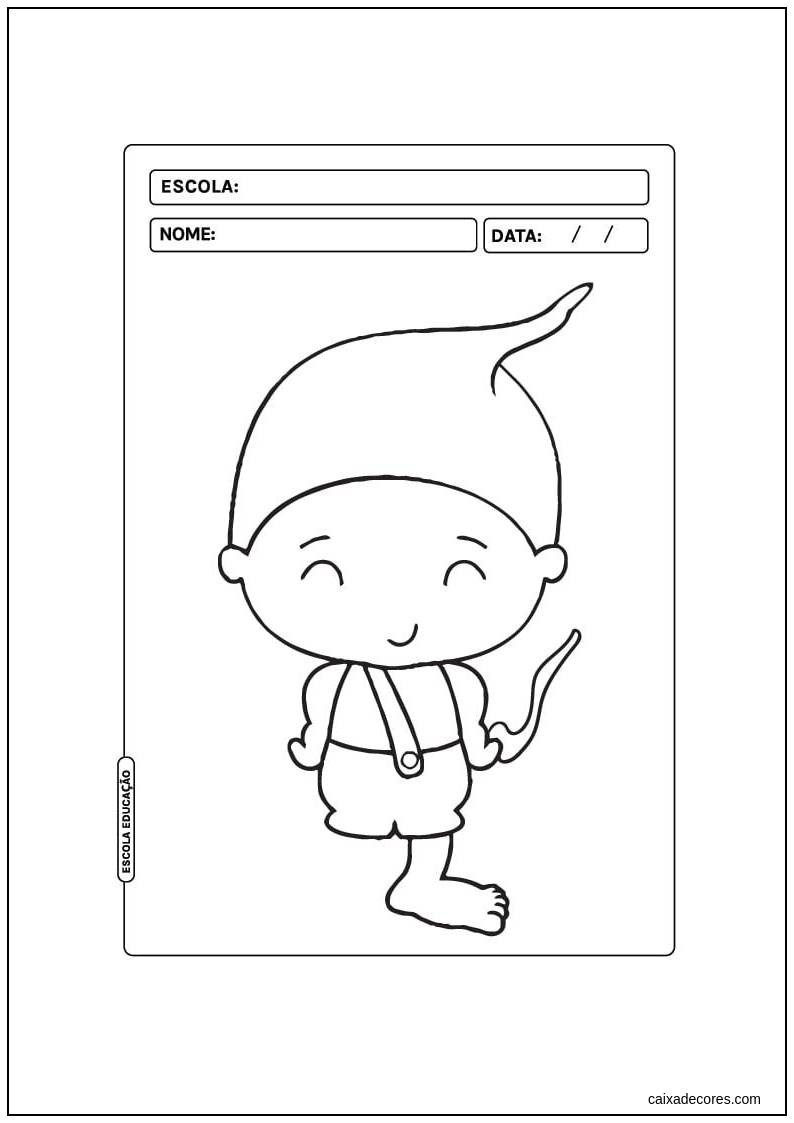 Saci-Pererê para colorir para crianças