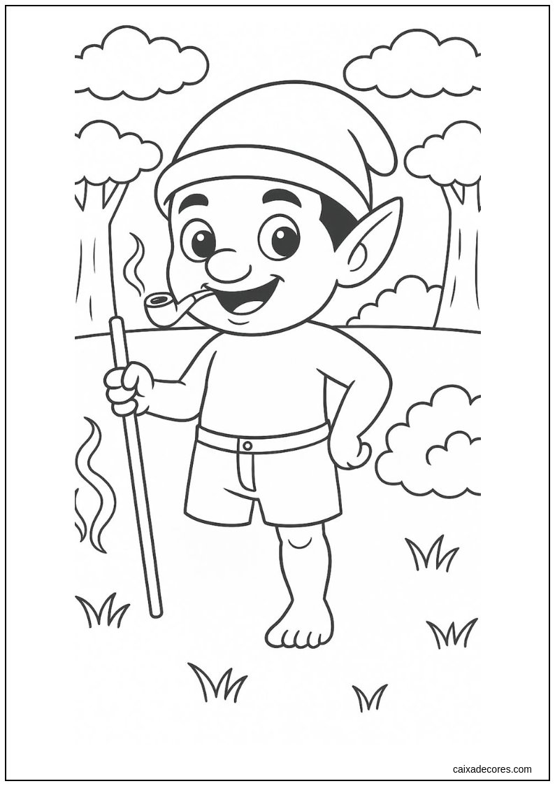 Saci-Pererê para colorir