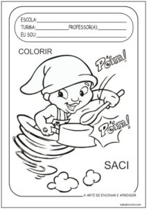 Saci-Pererê para imprimir na escola
