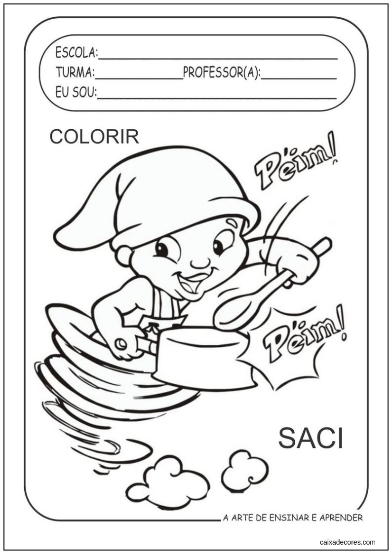 Saci-Pererê para imprimir na escola