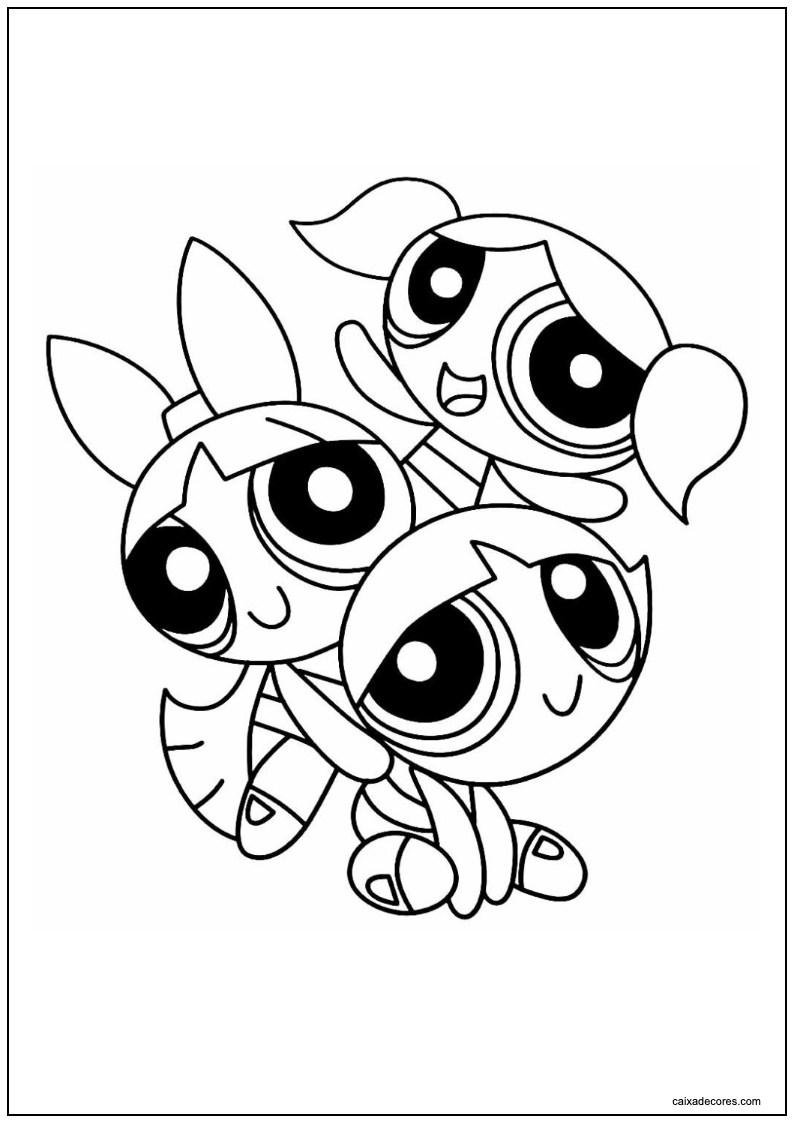 Desenho das meninas superpoderosas para colorir e imprimir
