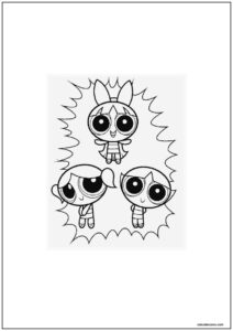 Desenho de as meninas superpoderosas felizes para colorir e imprimir