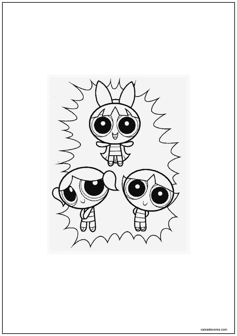 Desenho de as meninas superpoderosas felizes para colorir e imprimir