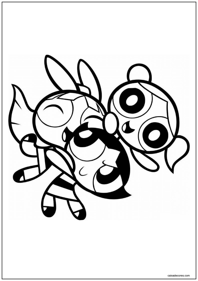 Desenho de as meninas superpoderosas felizes para colorir
