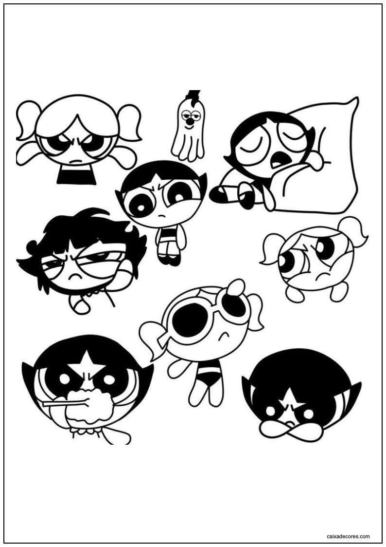 Desenho de as meninas superpoderosas para imprimir