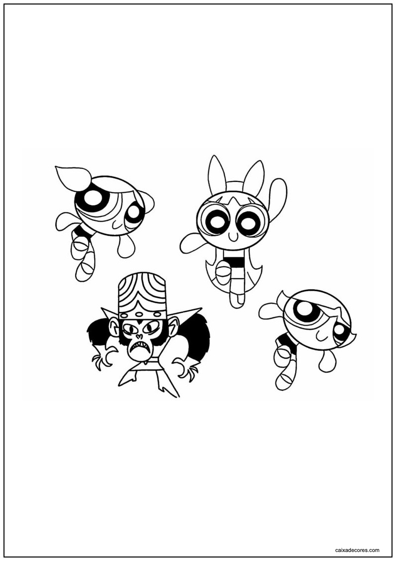 Desenho de personagens de as meninas superpoderosas para imprimir