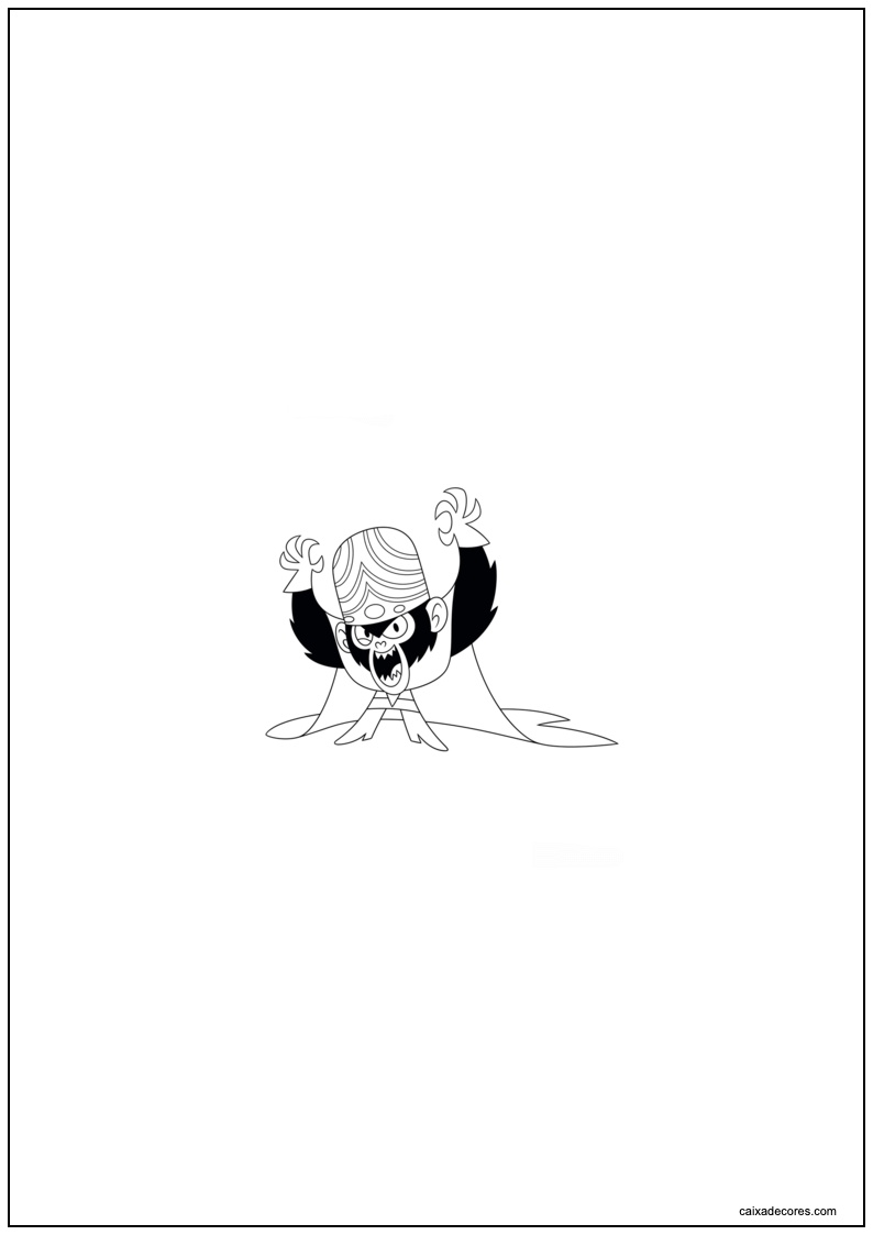 Desenho do macaco loco das meninas superpoderosas para imprimir