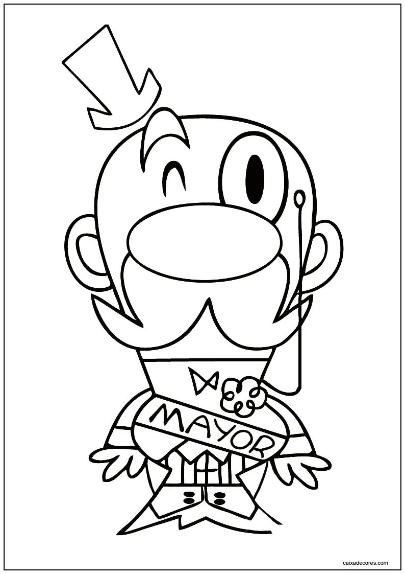 Desenho do prefeito de as meninas superpoderosas para imprimir