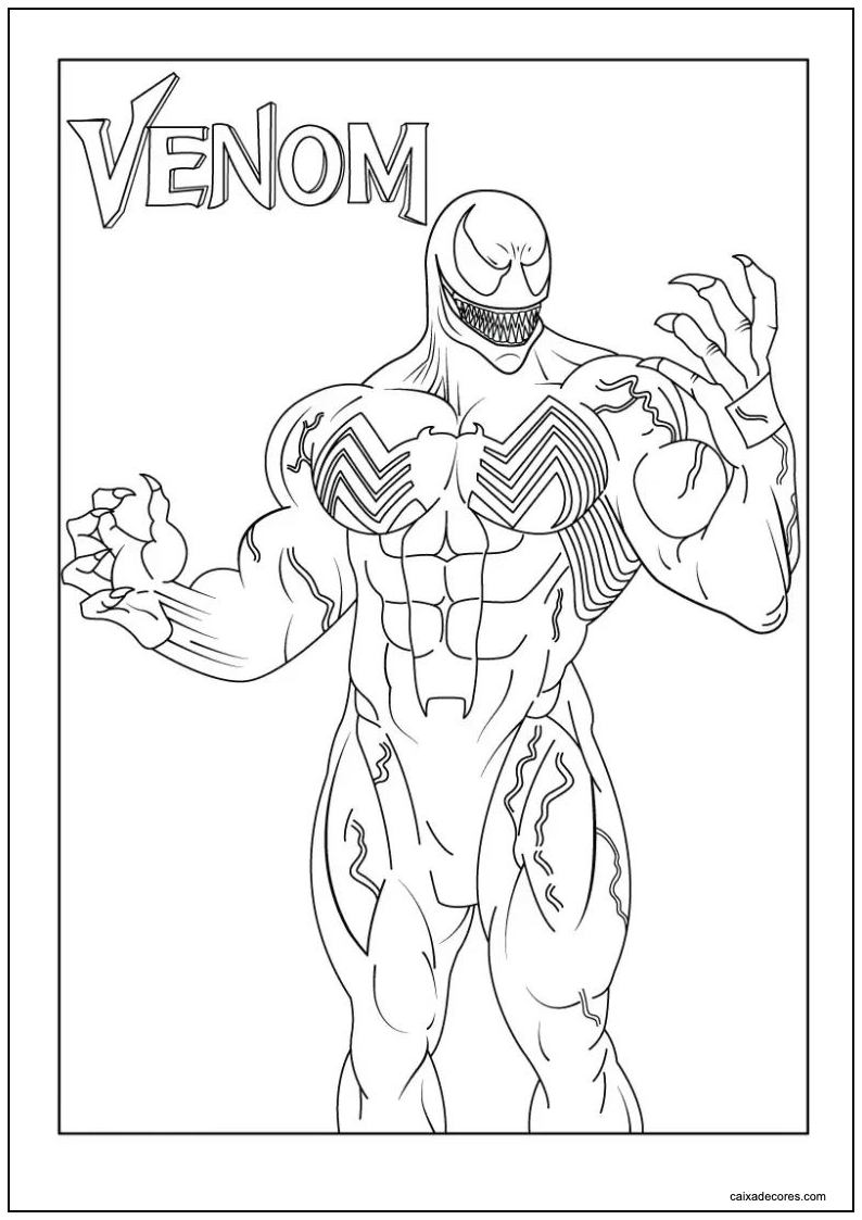 Desenho do venom para imprimir 1