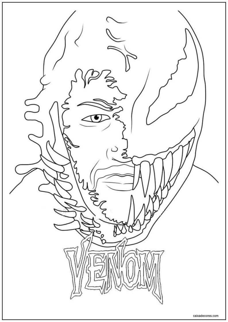 Desenho do venom para imprimir 4